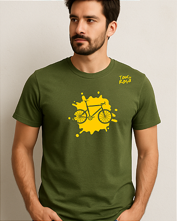 Camiseta Casual - Bike Lama Verde Amarelo
