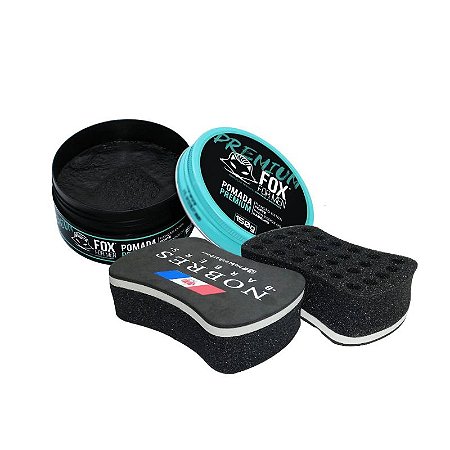 Esponja Nudred Uni face 16mm mais Pomada Modeladora Fox For men Premium Incolor.