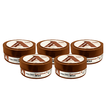 KIT 5 UN. PASTA MODELADORA 80G ALFA LOOK’S CARAMEL WAX