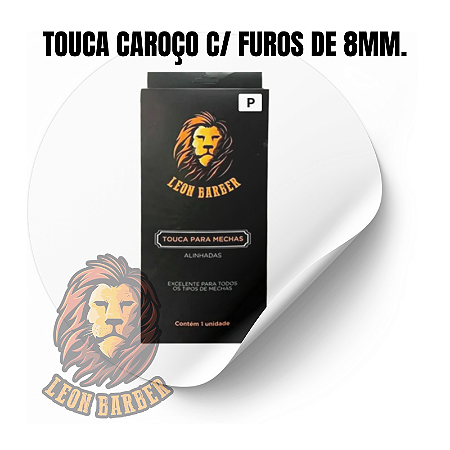 Touca Caroço furada 8mm Reflexos Siliconada Leon Barber Tamanho P.
