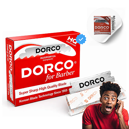 Lâminas de Barbear Dorco Aço Premium Caixa com 100 Unidades Durabilidade e Precisão.