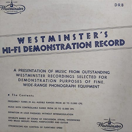 LP - westminster's - Hi-Fi Demonstration Record (Importado US)