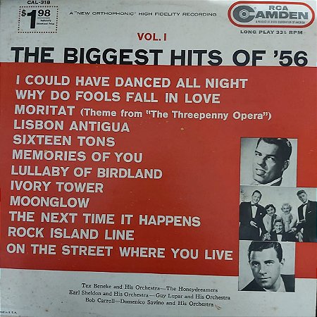 LP - The Biggest Hits Of '56 Vol. 1 (Vários Artistas) (Importado US)