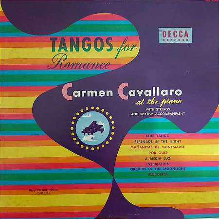 LP - Carmen Cavallaro – Tangos For Romance (Importado US) (10")  ( 33 1/3 )