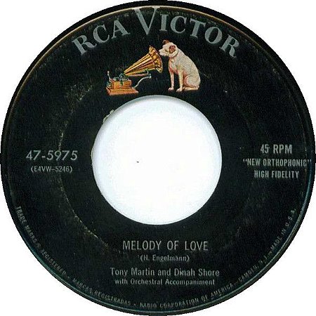 COMPACTO - Tony Martin And Dinah Shore ‎– Melody Of Love / You're Getting To Be A Habit With Me