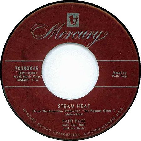 COMPACTO - Patti Page - Steam Heat / Lonely Days