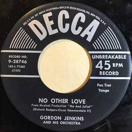 COMPACTO - Gordon Jenkins And His Orchestra – No Other Love / Allez - Vous - En