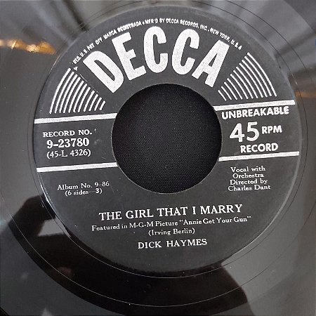 COMPACTO - Dick Haymes - The Girl That I Marry / Easy to Love - (Importado US) (7")