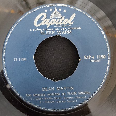 COMPACTO - Dean Martin - Sleep Warm / Dream All I Do / All I Do Is Dream Of You / Wrap You Trobles - (Importado US) (7")