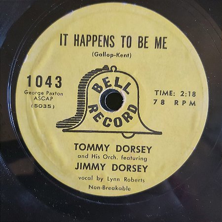 COMPACTO - Tommy Dorsey And Jimmy Dorsey - It Happens To Be Me / Lost In Loveliness (Importado US)
