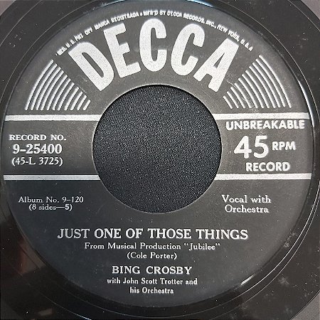 COMPACTO - Bing Crosby - I Love You / Just One Of Those Things (Importado USA)