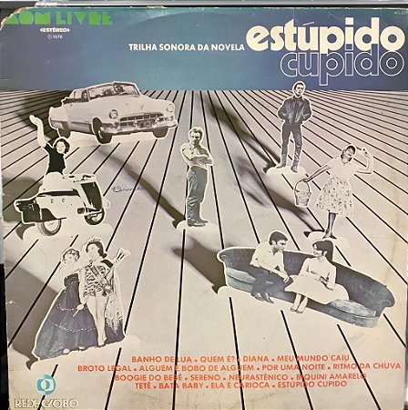 LP - Estúpido Cupido (Trilha Sonora Da Novela) Capa com detalhe na parte superior esquerda