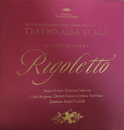 LP BOX :  Rigoletto ( Giuseppe Verdi - Dietrich Fischer-Dieskau, Renata Scotto, Carlo Bergonzi, Fiorenza Cossotto, Orchestra, Coro Del Teatro Alla Scala, Roberto Benaglio, Rafael Kubelik )