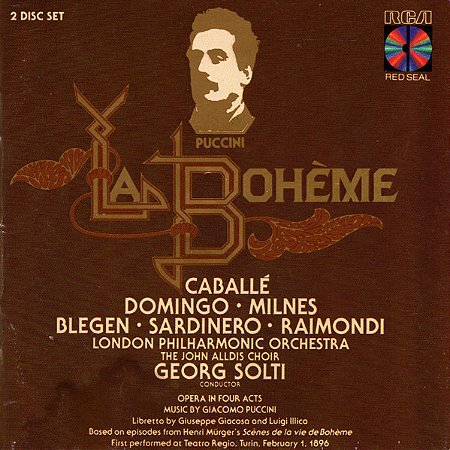 CD DUPLO Puccini, Caballé, Domingo, Milnes, Blegen, Sardinero, Raimondi, London Philharmonic Orchestra, The John Alldis Choir, Georg Solti - La Bohème