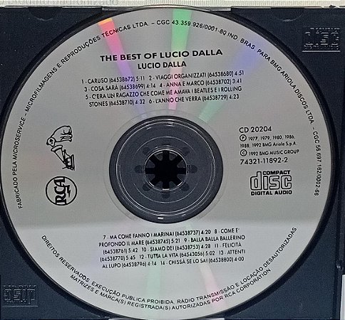 CD - Lucio Dalla - The best of Lucio Dalla