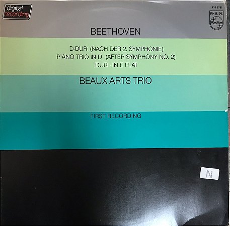 LP - Beethoven , Beaux Arts Trio – Klaviertrio D-Dur (Nach Der 2. Symphonie) Piano Trio in D