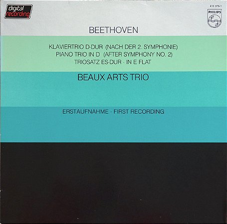 LP - Beethoven , Beaux Arts Trio – Klaviertrio D-Dur (Nach Der 2. Symphonie) Piano Trio in D (lacrado))