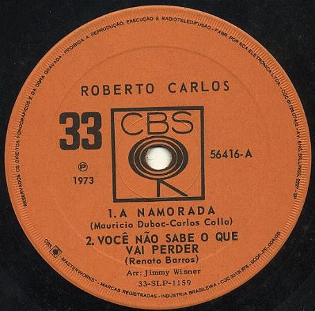 COMPACTO - Roberto Carlos (1971) (A1 A Namorada / A2 Você Não Sabe O Que Vai Perder / B1 Todos Estão Surdos / B2 I Love You)