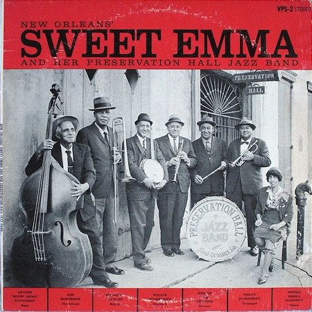 LP - New Orleans Sweet Emma And Her Preservation Hall Jazz Band - Importado (US) e Autografado pelos músicos da banda