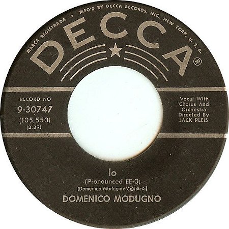 Compacto - Domenico Modugno ‎– Stay Here With Me (Resta Cu Mme) / Io