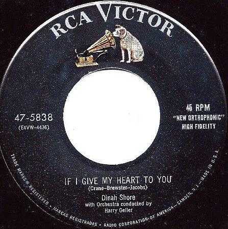 COMPACTO  -  Dinah Shore - If Give My Heart To You  /  Tempting (EUA)