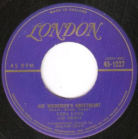 COMPACTO - Vera Lynn - Auf Wiederseh'n Sweetheart / From The Time You SayGoodbye (The Parting Song)  (EUA)