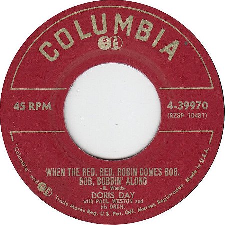 Compacto - Doris Day - When The Red, Red Robin Gomes Bob,Bob, Bobbi'n Along/ Beautiful Music To Love by