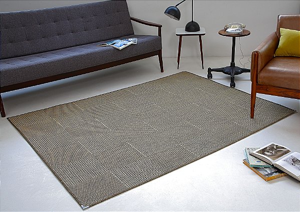 Tapete para Sala Sisal Antiderrapante com Quina de Proteção Tabaco Liso - S551 - 1,50x2,00