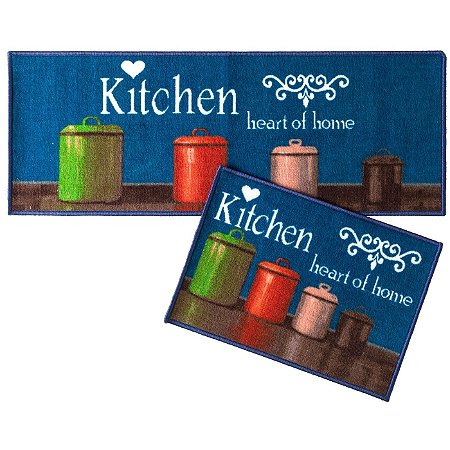 Jogo De Cozinha Bistro Kitchen Azul Kit Com 2 Peças