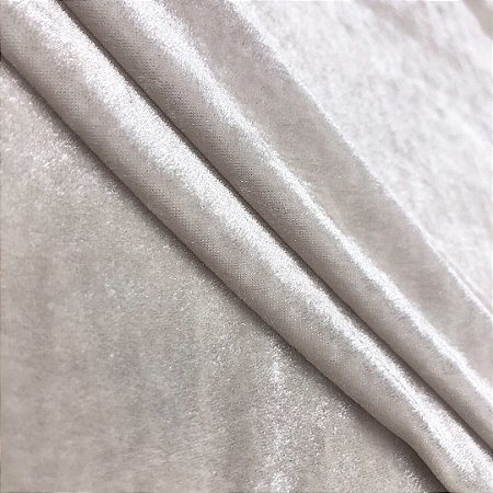 Tecido Veludo Molhado Glossy Marfim