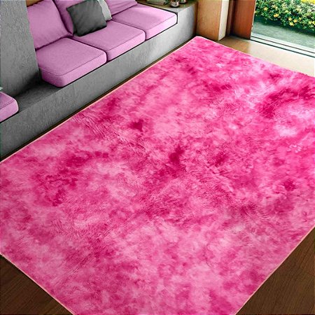 Tapete Para Sala Shaggy Light Rosa Macio 1,40 x 2,00