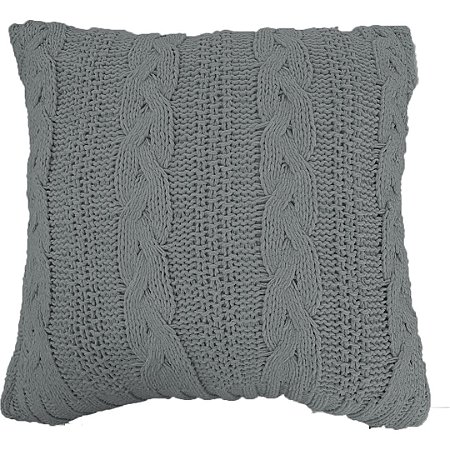 Capa de Almofada Chenille Tricot Chumbo 45x45 cm