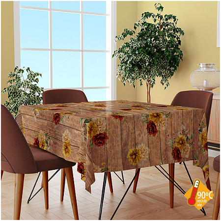 Toalha de Mesa Termica 1,40 de Largura - Floral Madeirado