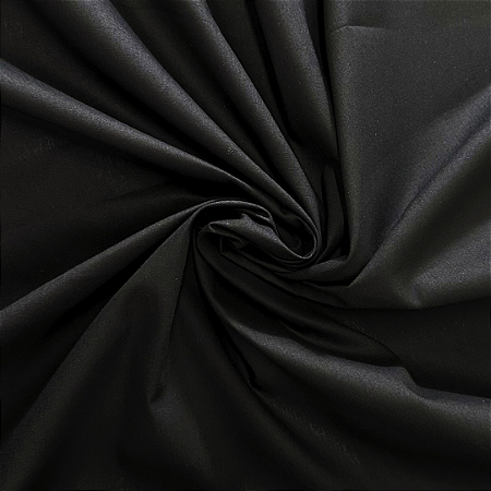 Tecido Tricoline Preto Liso 100% Algodão com 1,50 metros de largura