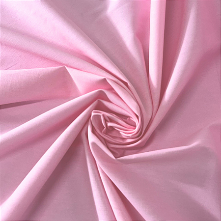 Tecido Tricoline Rosa Bebe Liso 100% Algodão com 1,50 metros de largura