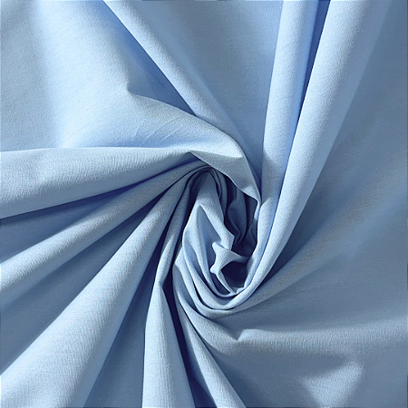 Tecido Tricoline Azul Bebe Liso 100% Algodão com 1,50 metros de largura