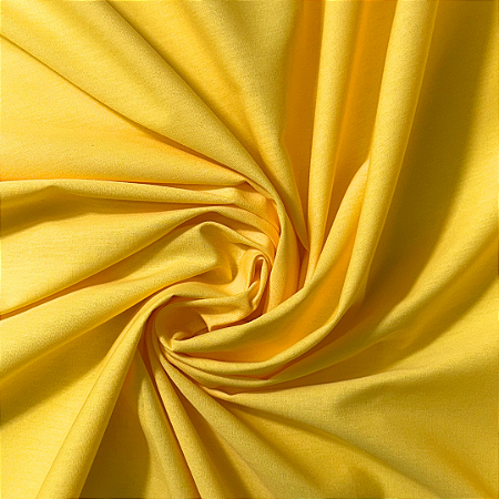 Tecido Tricoline Amarelo Liso 100% Algodão com 1,50 metros de largura