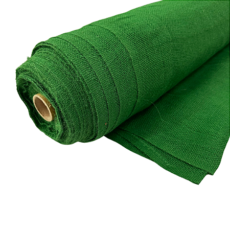 Tela de Juta Natural Verde para Decoração Artesanato Fechada 1 Metro