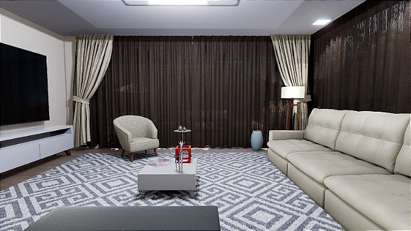 Tecido para Cortina American Madras Marrom - Largura 2,90m - AME-57