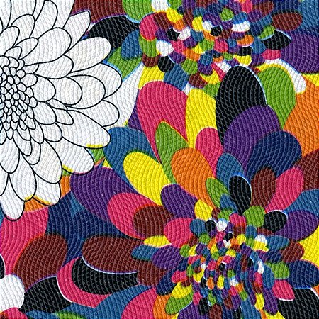 Tecido corino Flores Texturizado  - 1,40 metros de largura