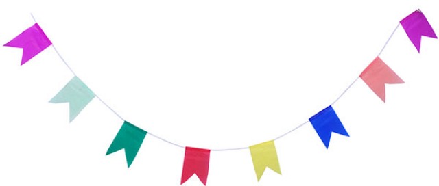 Bandeirinhas Coloridas Prontas para Festa Junina Papel de Seda 20 metros - Catelândia
