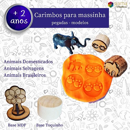 Carimbo Pegadas - Animais Domesticados, Selvagens e Brasileiros