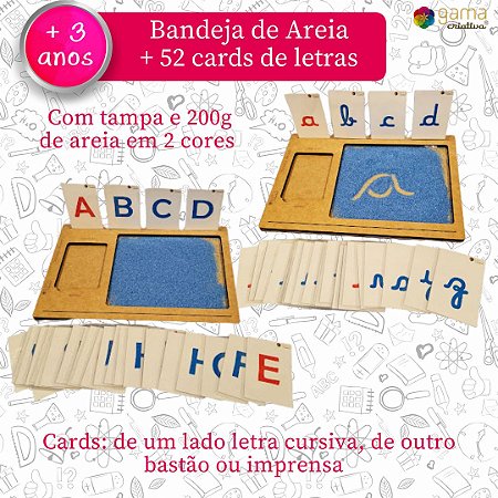 Bandeja de Areia + Cards Alfabeto