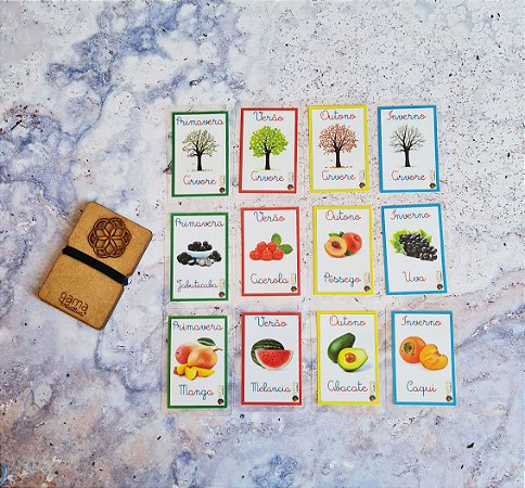 Cards Estações do ano - árvores e frutas brasileiras