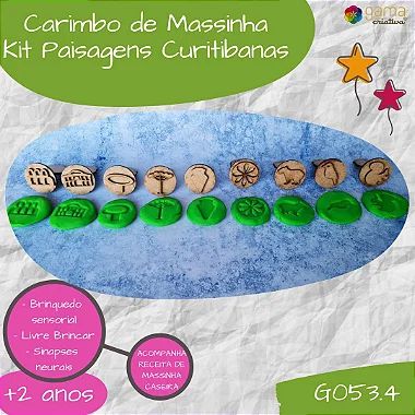Kit Carimbo para massinha Paisagens Curitibanas