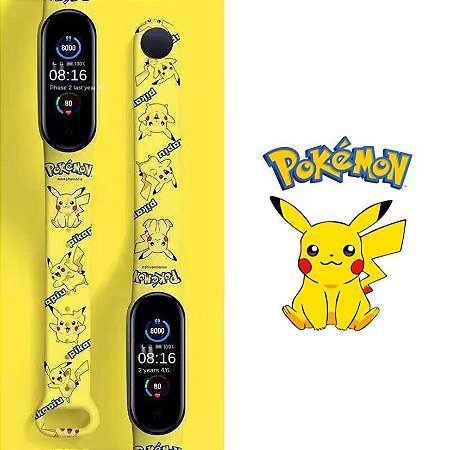 Pulseira Estampada Pikachu - Mi Band 5 e 6