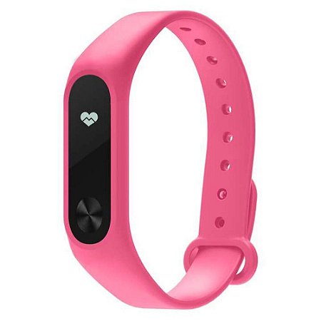 Pulseira de Silicone Lisa Rosa - Mi Band 2