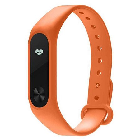 Pulseira de Silicone Lisa Laranja - Mi Band 2