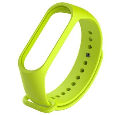 Pulseira de Silicone Lisa Verde Limão - Pino de Plástico - Mi Band 3 e 4