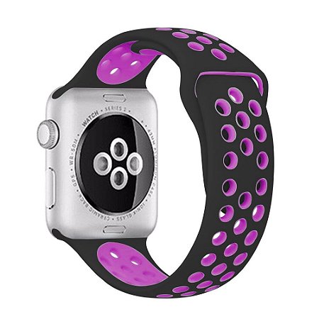 Pulseira Esportiva Preto c/ Roxo E1 - Apple Watch 42/44mm